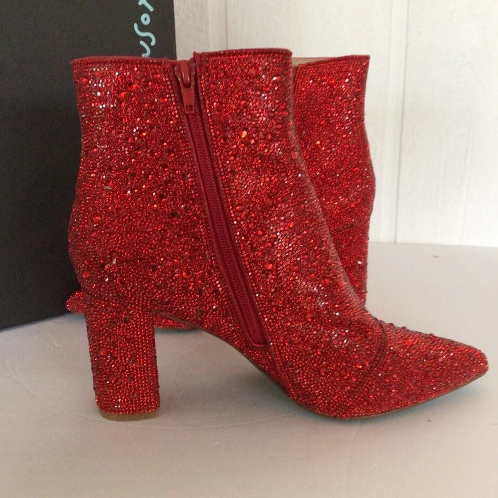 Betsey Johnson Red Ankle Boots - Picture 6 of 12